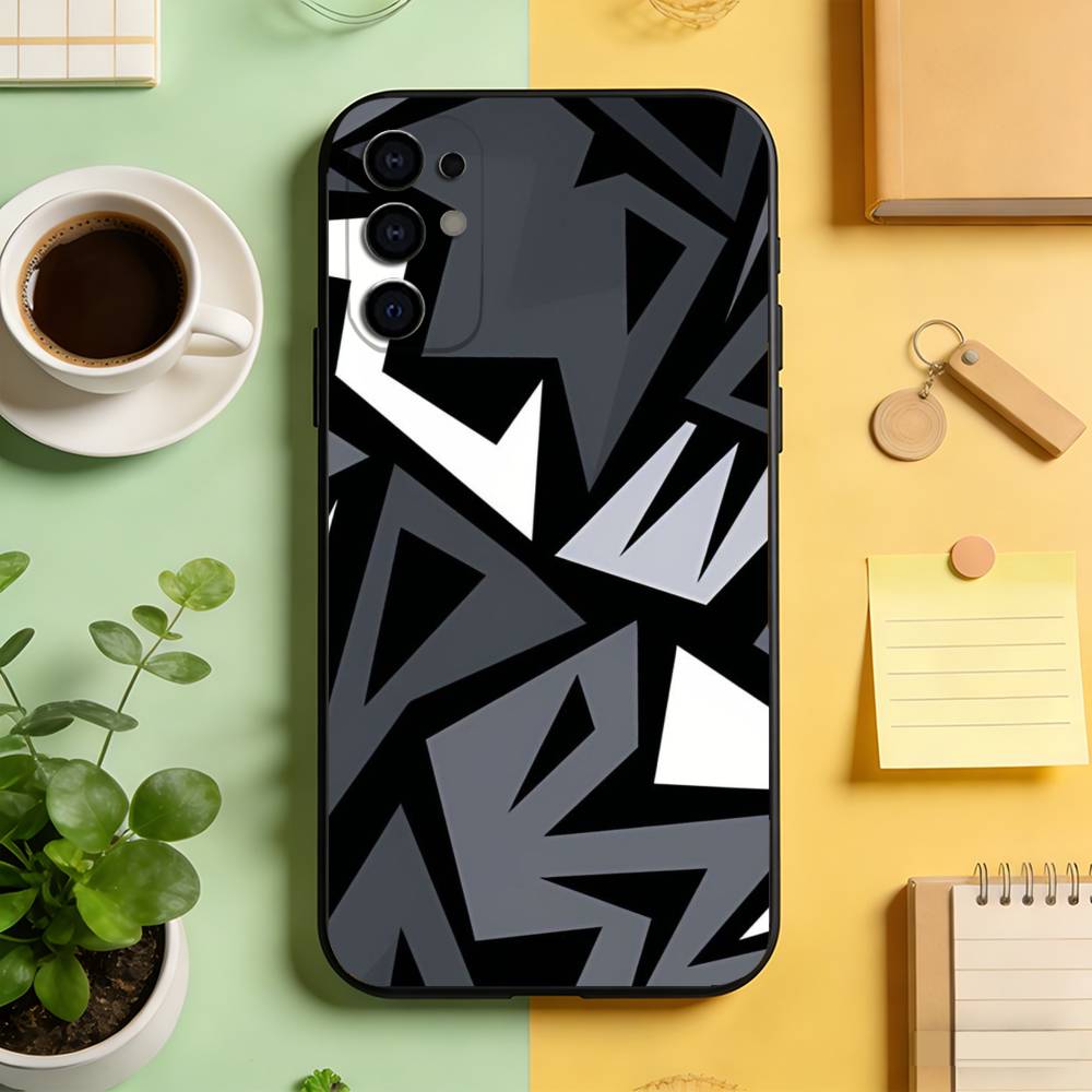 Black White Graffiti Art Phone Case For Samsung S25,S24,S21,S22,S23,S30,Ultra,S20,Plus,Fe,Lite,Note,10,Black Cover