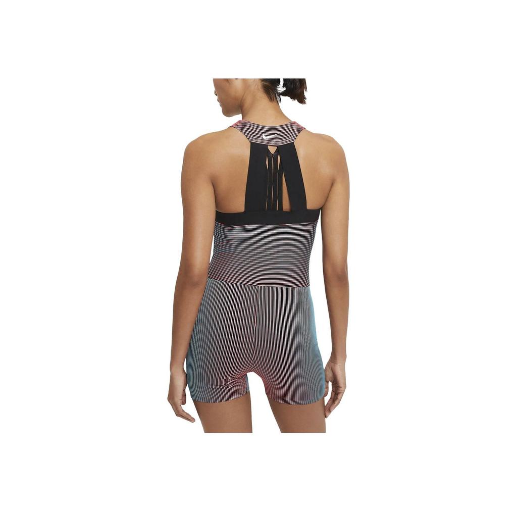 Nike Logo Print Striped Slim Fit Square Neck Bodysuit Women Activewear Multicolor CK4234-635