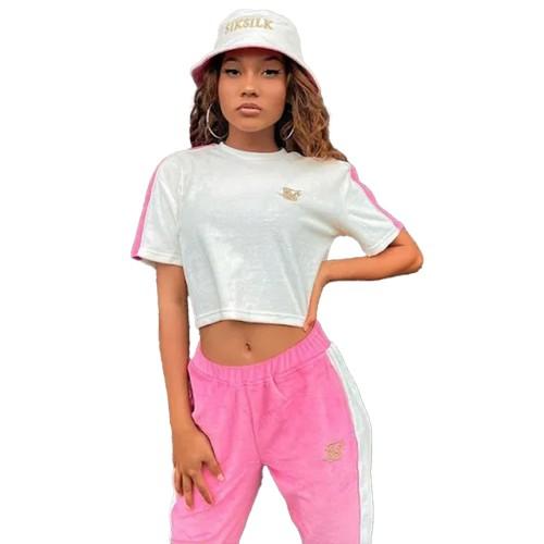 SikSilk Женская/Дамская Велюровая Укороченная Футболка