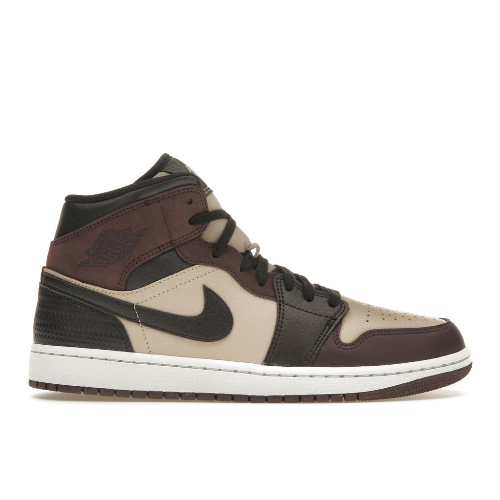 Air Jordan 1 Mid SE Paris YMCA Men Sneakers Brown Velvet-Brown Earth FZ4359-200