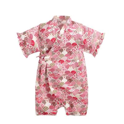 Комбинезон для мальчика Jinbei, летний комбинезон из хлопчатобумажной ткани Jinbei, японская одежда, костюм, верх и низ, детский праздничный подарок, розовый кролик, 73 месяца