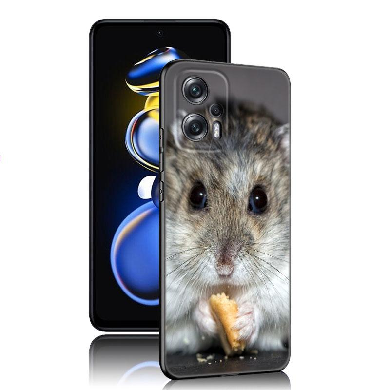 Милый милый питомец хомяк черный силиконовый чехол для телефона для Xiaomi POCO X3 X4 NFC F5 M3 M4 M6 X5 X6 Pro F3 F4 GT 5G C55 C65 M5