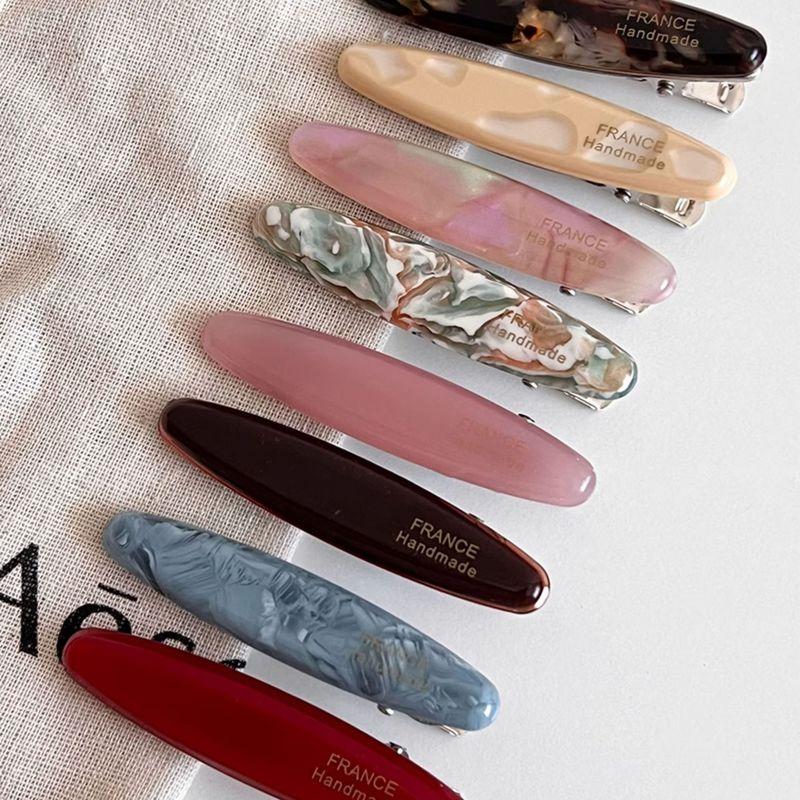 Handmade Acetate Duckbill Hair Clips Korean Style Vintage Minimalist Side Bang Clips Premium Summer Accessories For Women