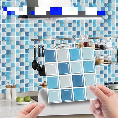 10 шт. 3D Цветная Мраморная Мозаика Настенная Плитка Наклейка Плитка Кухонный Фартук Самоклеящаяся Водонепроницаемая Домашний Декор