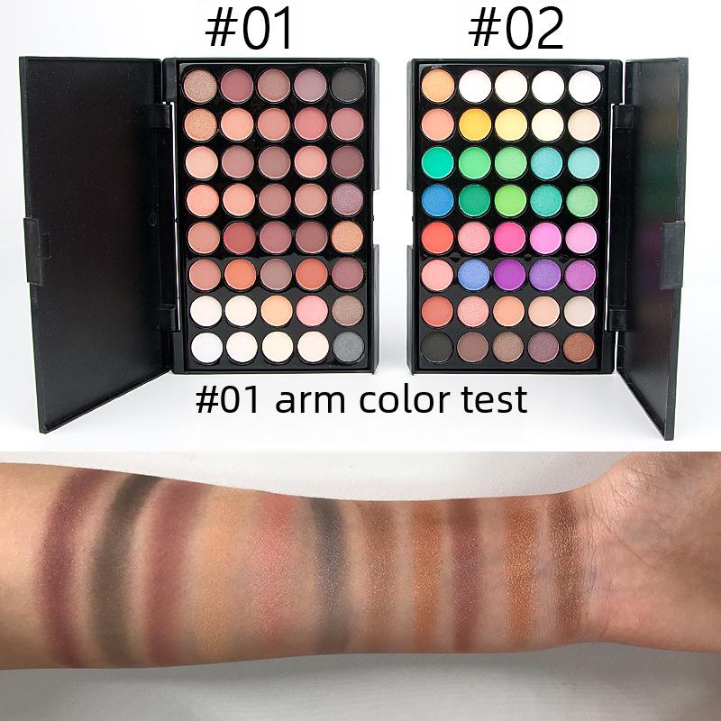 Палетка теней для век 40 цветов - Матовые и перламутровые земляные оттенки для дымчатого макияжа