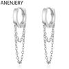 ANENJERY Двойной слой в стиле панк-цепочки, серьги-кольца, украшения для ушей для женщин, вечерние