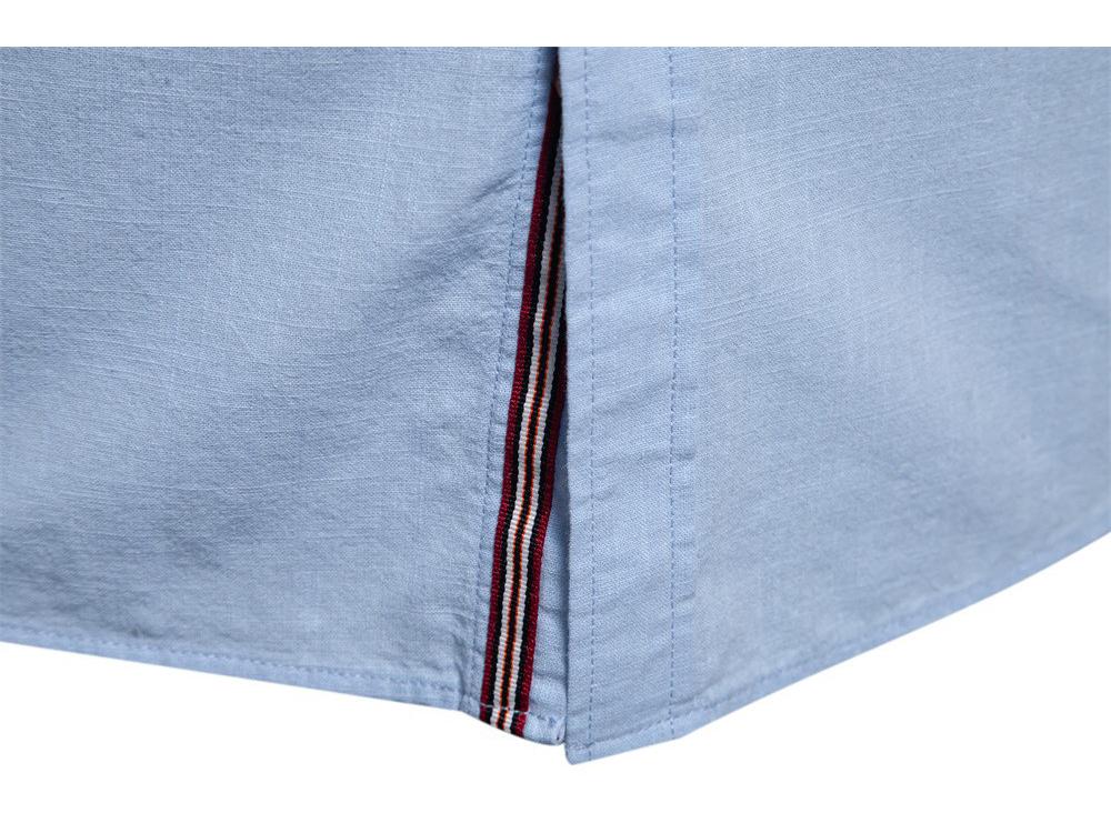 Men's Slim Fit Cotton Linen Long Sleeve Shirt - Casual Japanese Fashion, Solid Color, Spring/Summer (US Size)