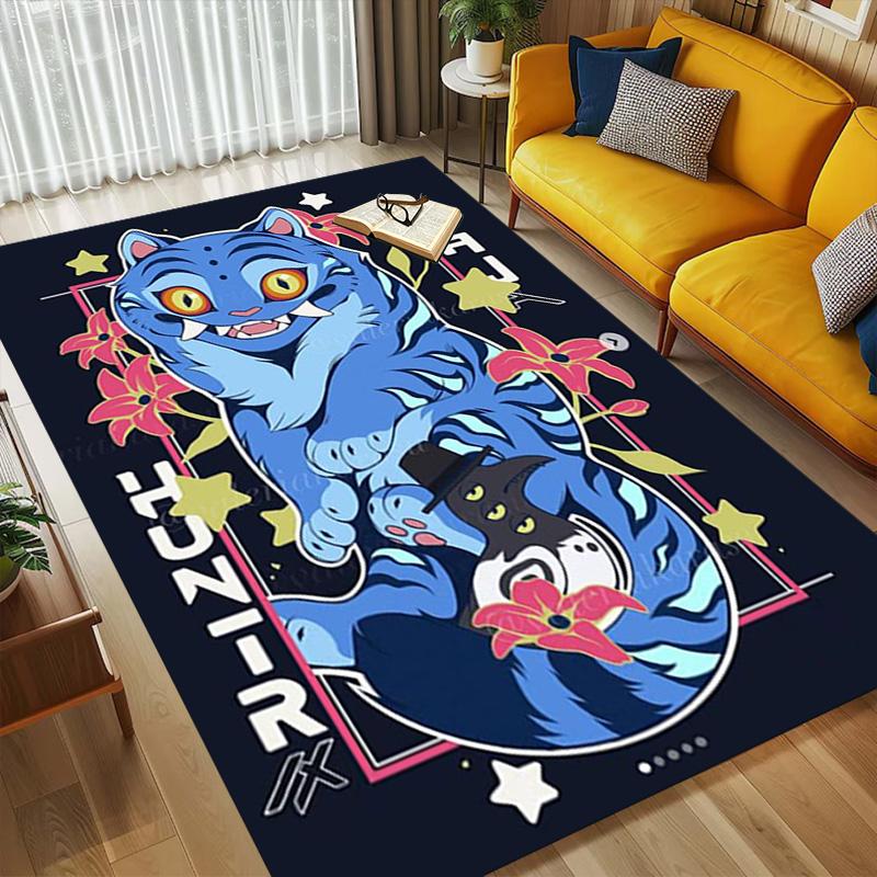 Tiger Hunter Living Room Non-Slip Area Rug Soft Carpet for Bedroom Game Playroom Sofa Office Home Decor Doormat Christmas Gift C9211268
