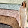 Премиальная, приятная для кожи, вязаная кружевная жаккардовая ткань, ажурная цветочная сетка для шитья, элегантное женское платье, рубашка, высококачественная ткань