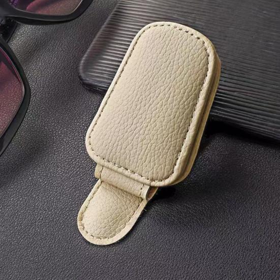 Universal Car Visor Clip Faux Leather Magnetic Eyeglass Holder for Sunglasses Reading Glasses Convenient Eyeglasses Hanger