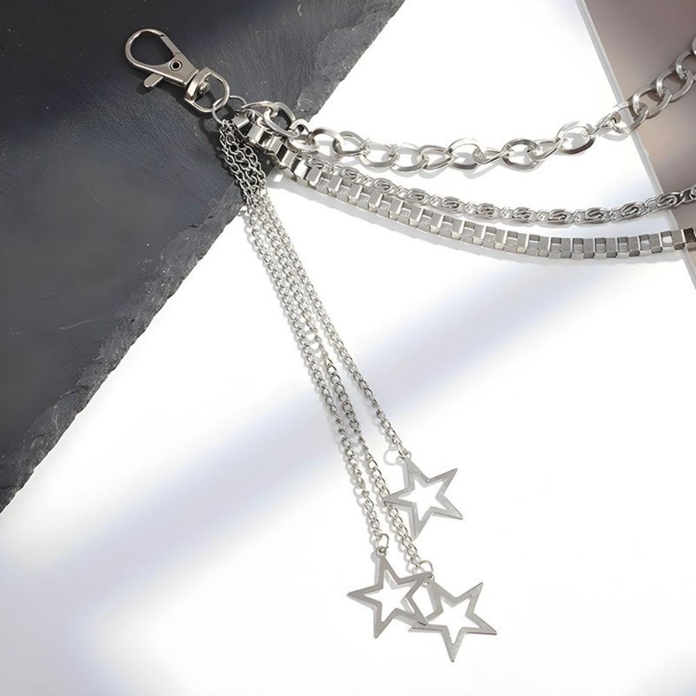 Three Layers Star Pendant Pants Chain Tassel Punk Waist Chain Fashion Hip Hop Chain Rock