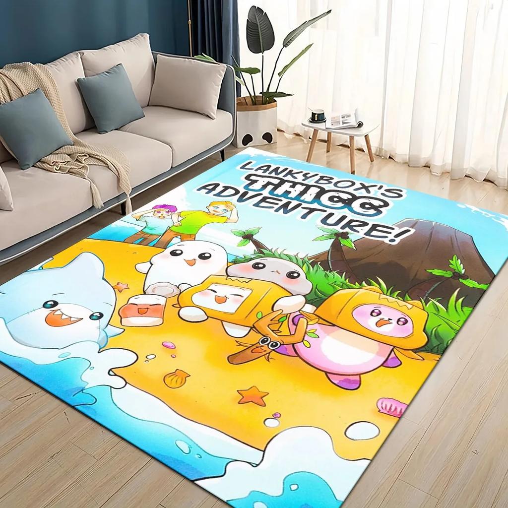 2025 New Style Lankybox Boxy Foxy Rocky Cartoon Carpet Rug for Living Room Bedroom Home Sofa Decoration,kids Non-slip Floor Mat