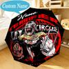 Custom Name Umbrella Pennywise Clown Horror Umbrella 8-Frame for Travel, Camping, Casual Lightweight Portable, Essential for Family Gifts