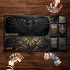 Phoenix Golden Lava Cracked Rock MTG Playmat with Game Zones Non Slip Rubber TCG Card Game Play Mat Magic The Gathering Desk Mat