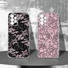 Кружевной узор Чехол для телефона для Samsung S25, S24, S21, S22, S23, S30, Ultra, S20, Plus, Fe, Note, 10, 9, 5G Прозрачный чехол