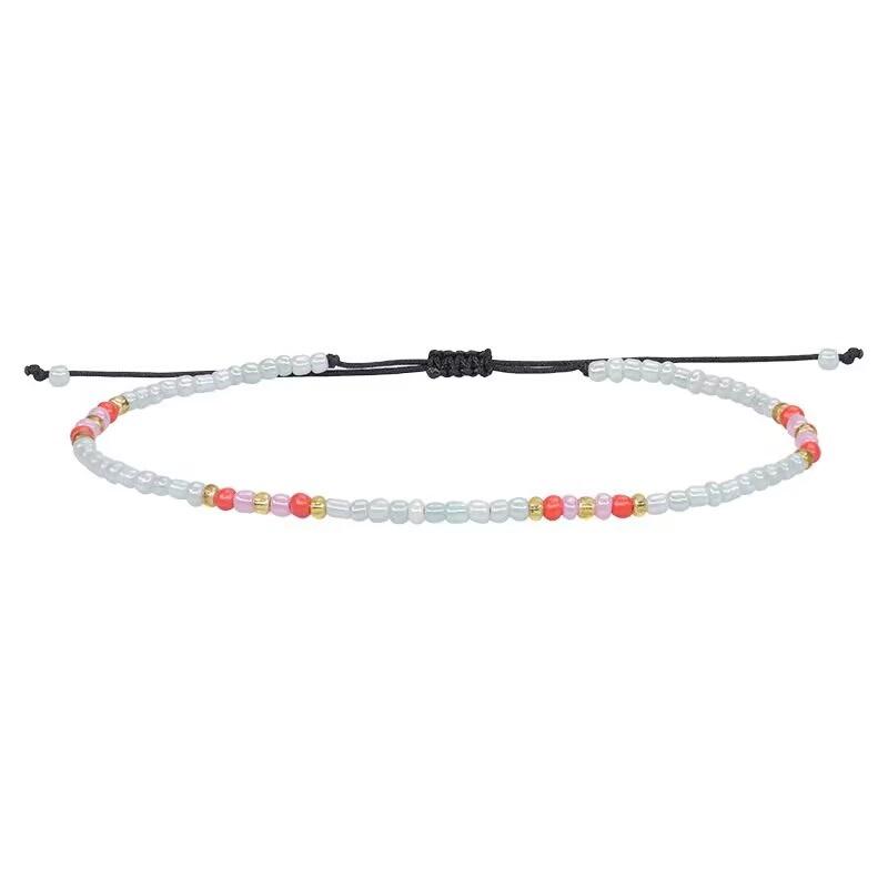 Ручная работа Богемный многоцветный веревочный красочный рисовый браслет из бусин восковая нить плетеный браслет дружбы для женщин вечеринка