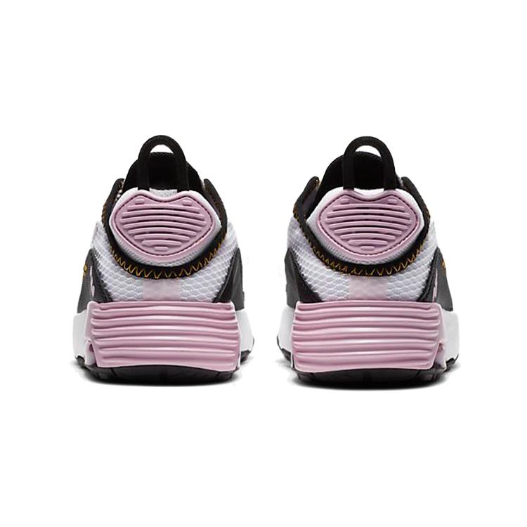 Новые кроссовки Nike Air Max 2090 с нескользящей амортизацией и низким верхом для бега, черно-бело-розовые, для детей 3-7 лет, CU2093-104