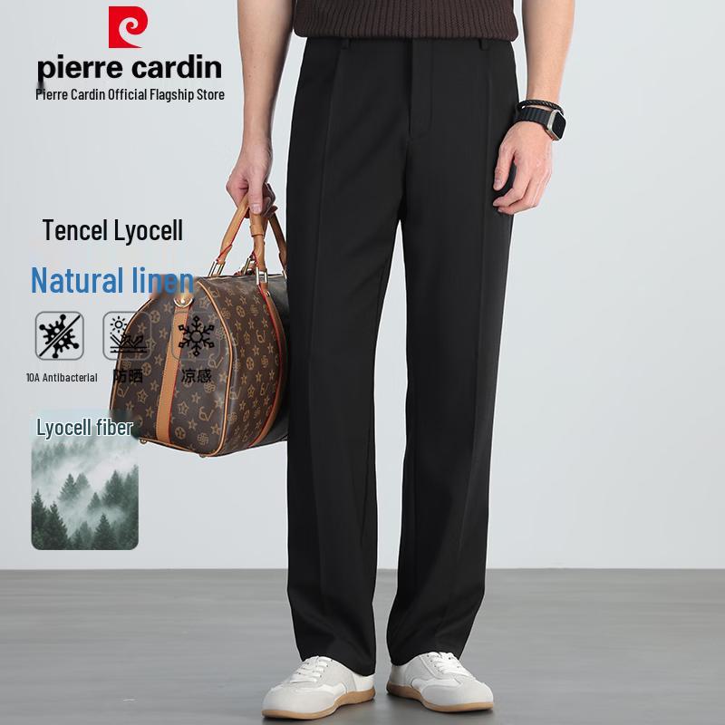 Pierre Cardin Мужские повседневные брюки свободного кроя, прямые, широкие, из смесовой ткани с лиоцеллом