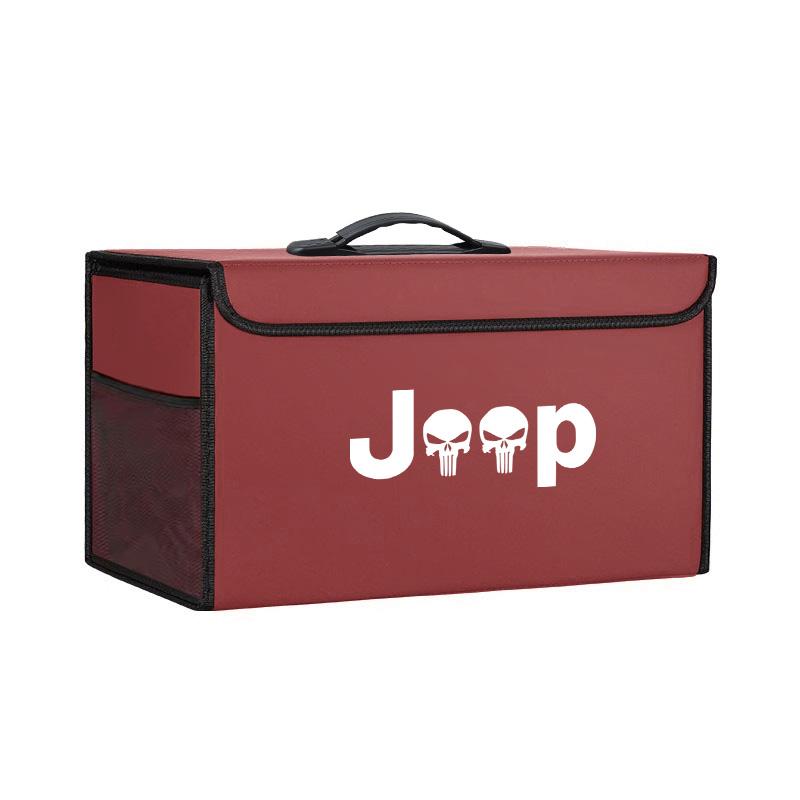 Car Trunk Leather Storage Box Auto Interior Organizer Accessories For Jeep Grand Cherokee Wrangler JK Gladiator Compass Renegade AKW1