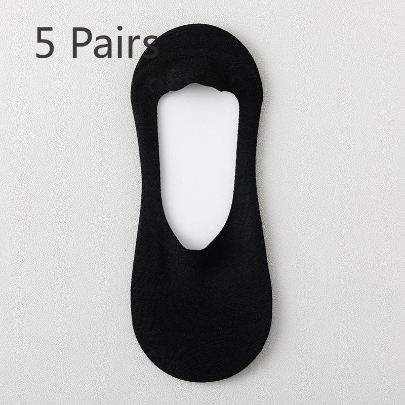 5 пар женских тонких носков из чистого хлопка на весну и лето, впитывающих пот, нескользящих, невидимых