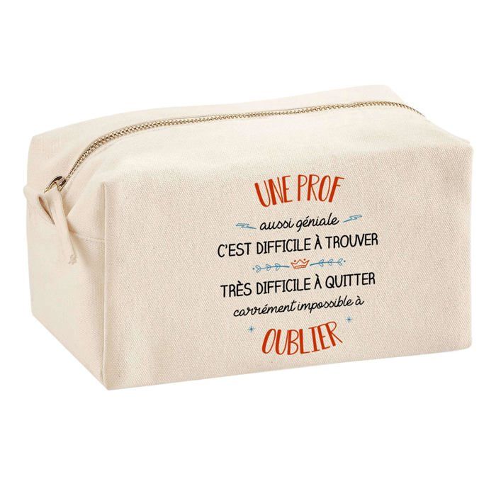 Tote bag - PLANETEE - Une Prof Aussi Géniale - Coton imprimé France - Grande contenance - Beige
