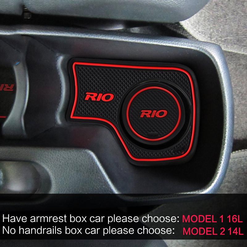 Anti-Slip Rubber Cup Cushion Door Groove Mat for KIA RIO 3 1.6L 1.4L 2011~2015 Accessories Car Stickers Mat for Phone 2013
