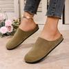 New Women's Slippers Closed Toe Round Toe Suede Clogs Sandals Autumn New Retro Solid Color Flat Bottom Women's Slingback Shoes