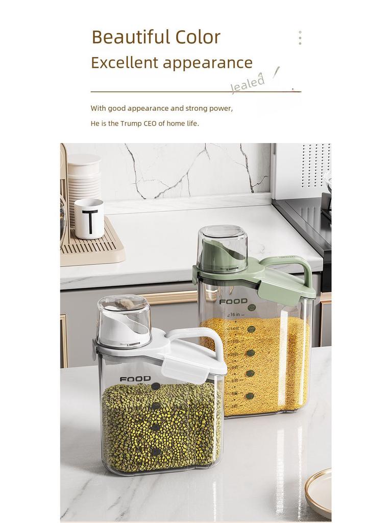 Большая прозрачная влагонепроницаемая банка для зерна с крышкой для сохранения свежести на кухне