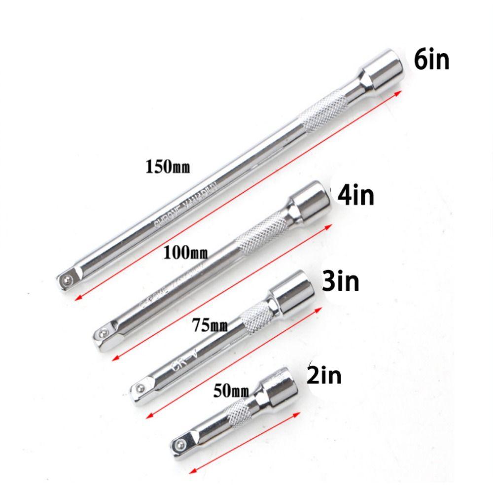 4 Piece 1/4 Inch Socket Extension Set Premium Chrome for Ratchet Wrench Universal Joint Socket