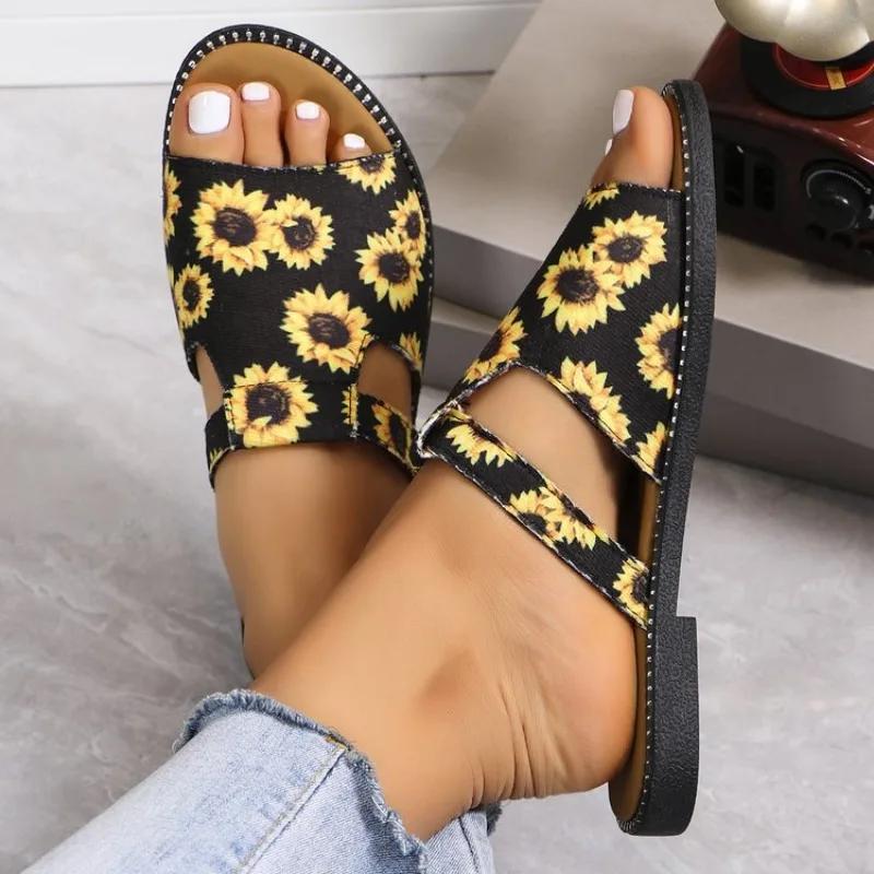 Богемные балетки для женщин 2024 лето новая мода сланцы-гладиаторы с перемычкой для пальца женские больших размеров мягкие пляжные шлепанцы zapatos