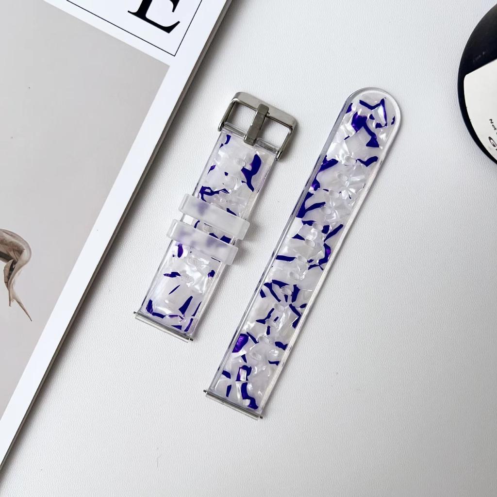 20 мм 22 мм универсальный ремешок для часов - TPU Shell Zebra Pattern Летний дышащий спортивный ремешок для умных часов Samsung Galaxy Watch Huawei Watch Xiaomi Watch