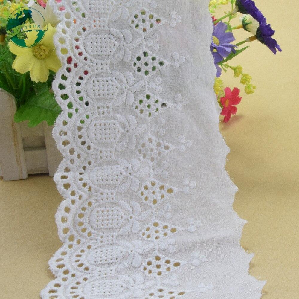10 см белая 100% хлопковая вышивка, кружево, французская кружевная лента, ткань, гипюр, отделка своими руками, основа для вязания, швейные аксессуары #3721