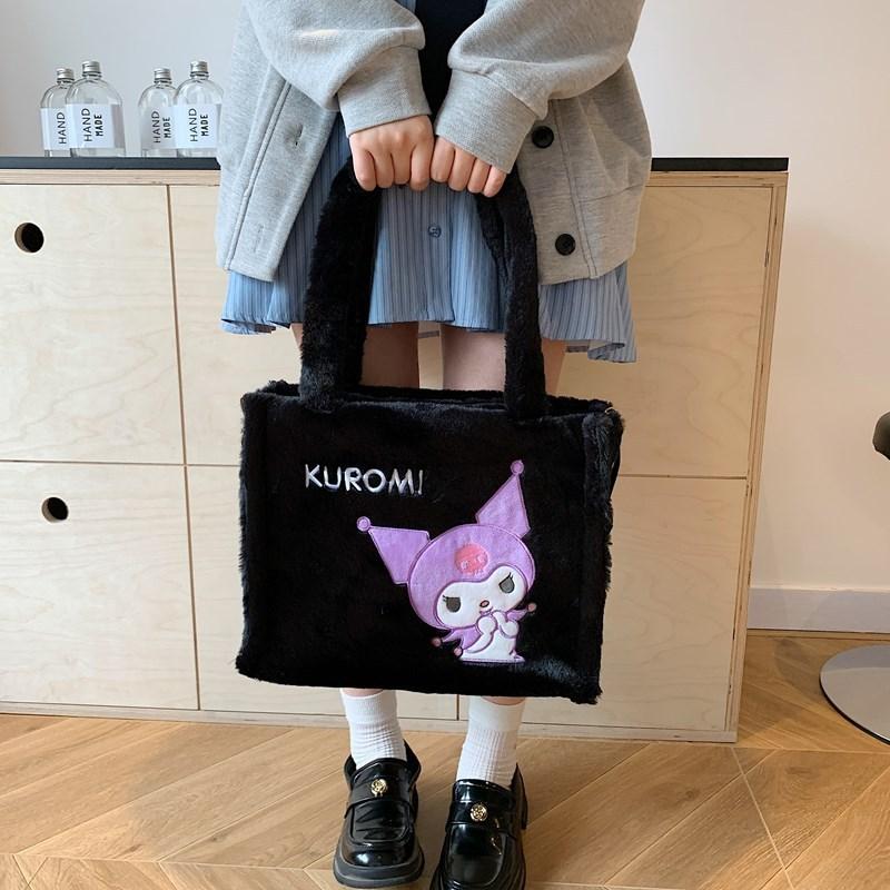 Hello Kitty Stitch Labubu Plush Shoulder Bag With Zipper Closure For Daily Casual Use