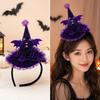 Halloween Witch Hat Headband Kids Adults Costume Accessory With LED Light Decorative Hair Clip