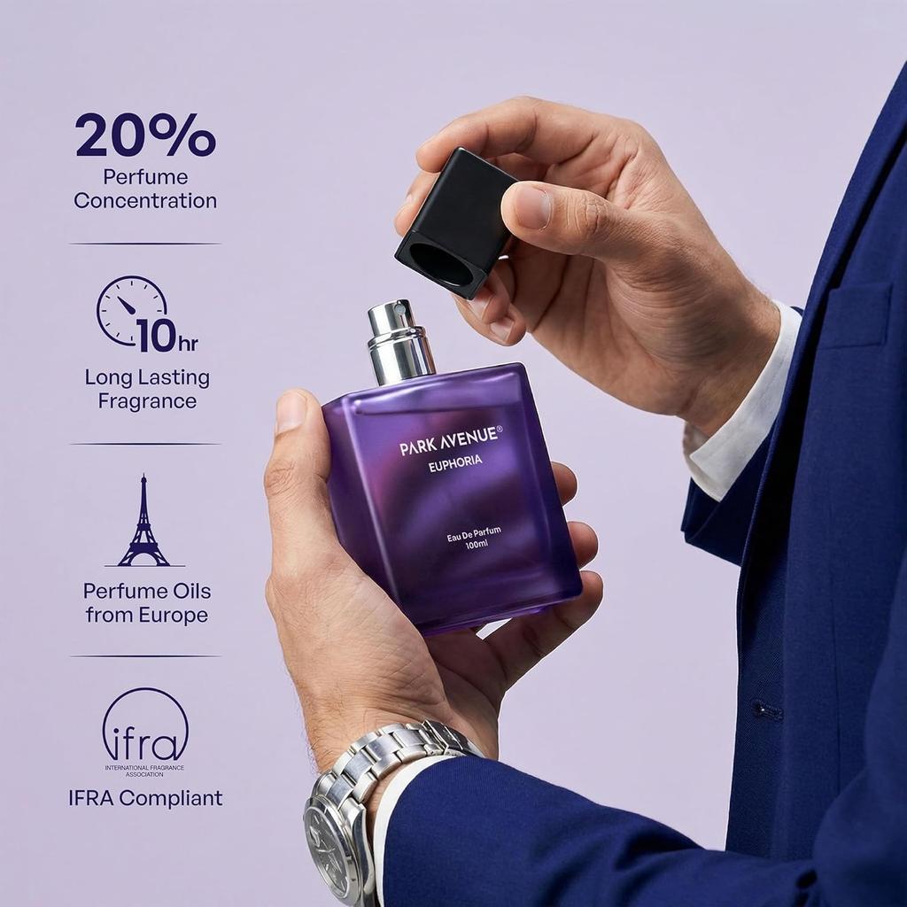 Park Avenue Euphoria, Туалетная вода для мужчин, 100 мл | Стойкий парфюм для мужчин | Премиальный роскошный аромат |