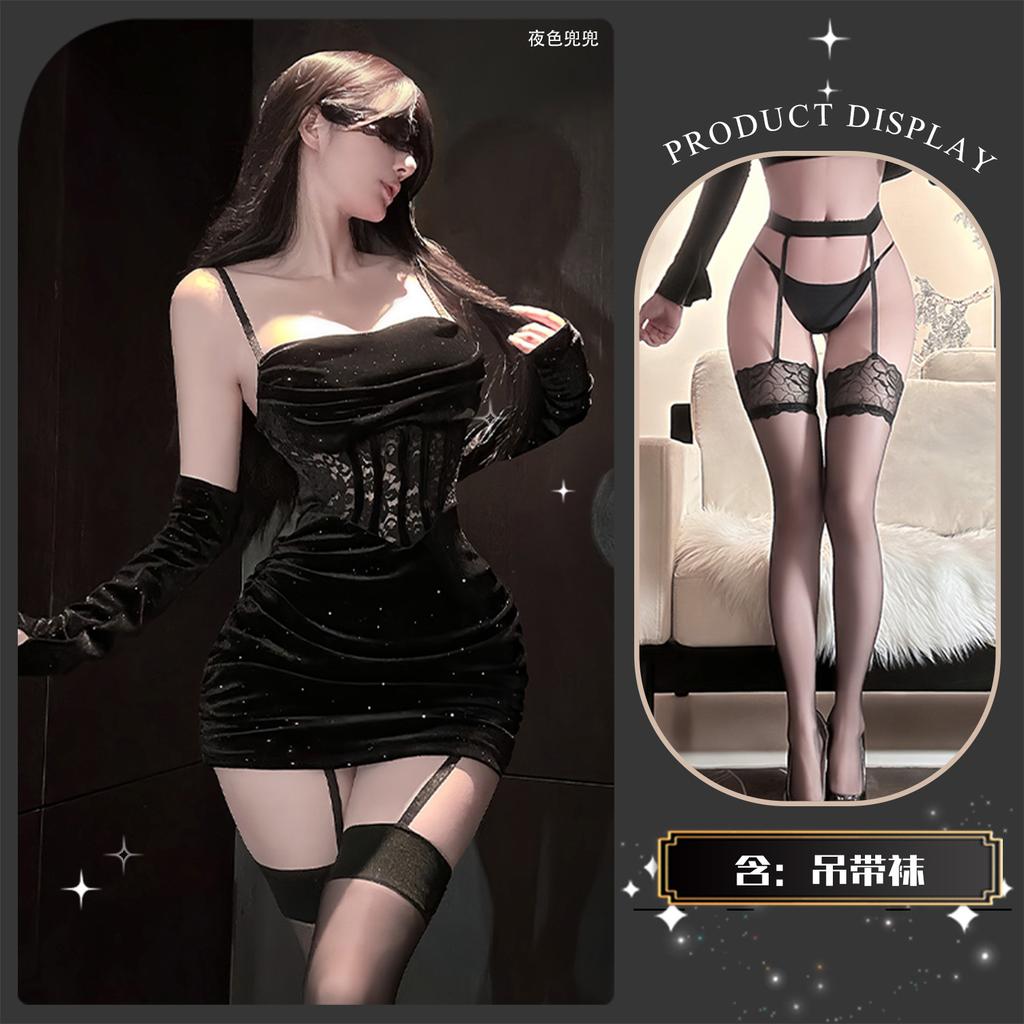 Sexy lingerie sexy welcome lace mesh burst flash sweet and greasy banquet girl hip skirt backless