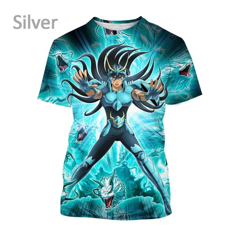 Unisex's Classic Manga Cartoon Casual Harajuku Style Streetwear Top Japanese Anime Saint Seiya Print Short-sleeved T Shirt