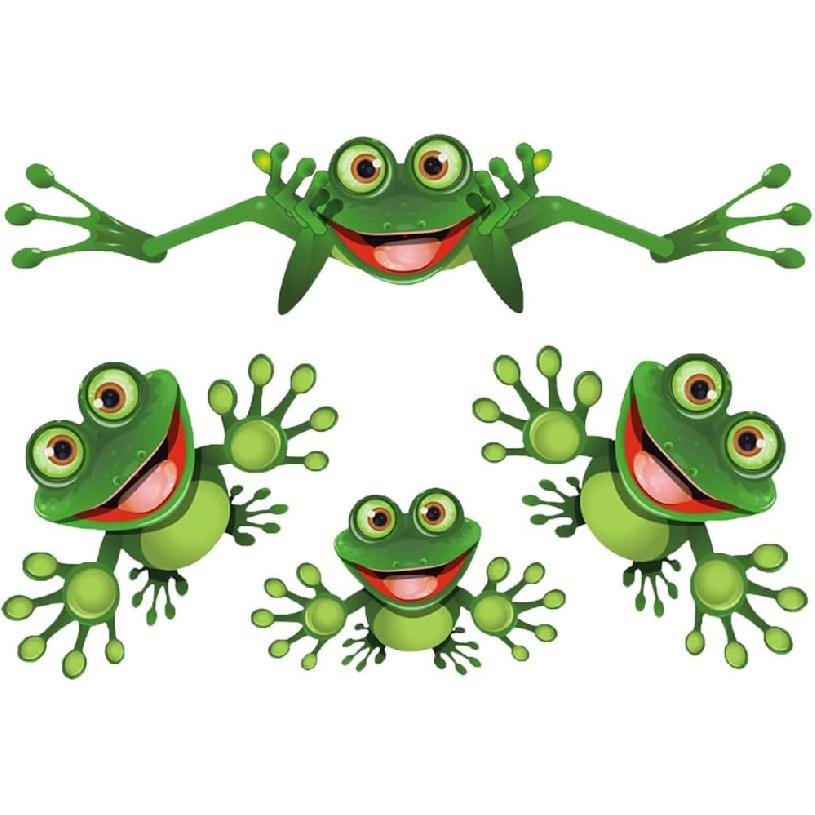Decorative Green Frog Stickers, Vinyl material, suitable for decorating car bodies, trucks, off-road vehicles, windows, rear windshield, helmets,