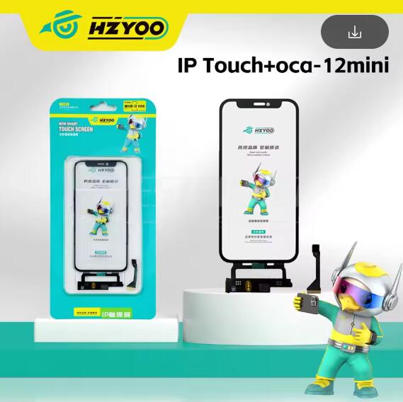 С микросхемой HZYOO Короткий гибкий Сенсорный Digitizer Стекло с рамкой + Клей OCA Для iPhone 11 11PRO MAX 12 13 MINI PROMAX Ремонт