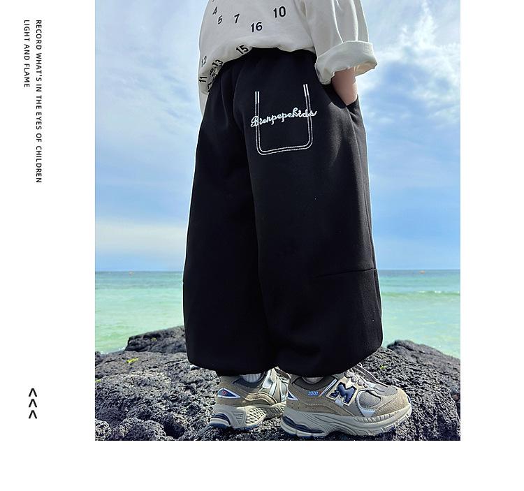 Fairy Tale Boys' Grey Sweatpants - 2025 Spring/Autumn Style for Kids