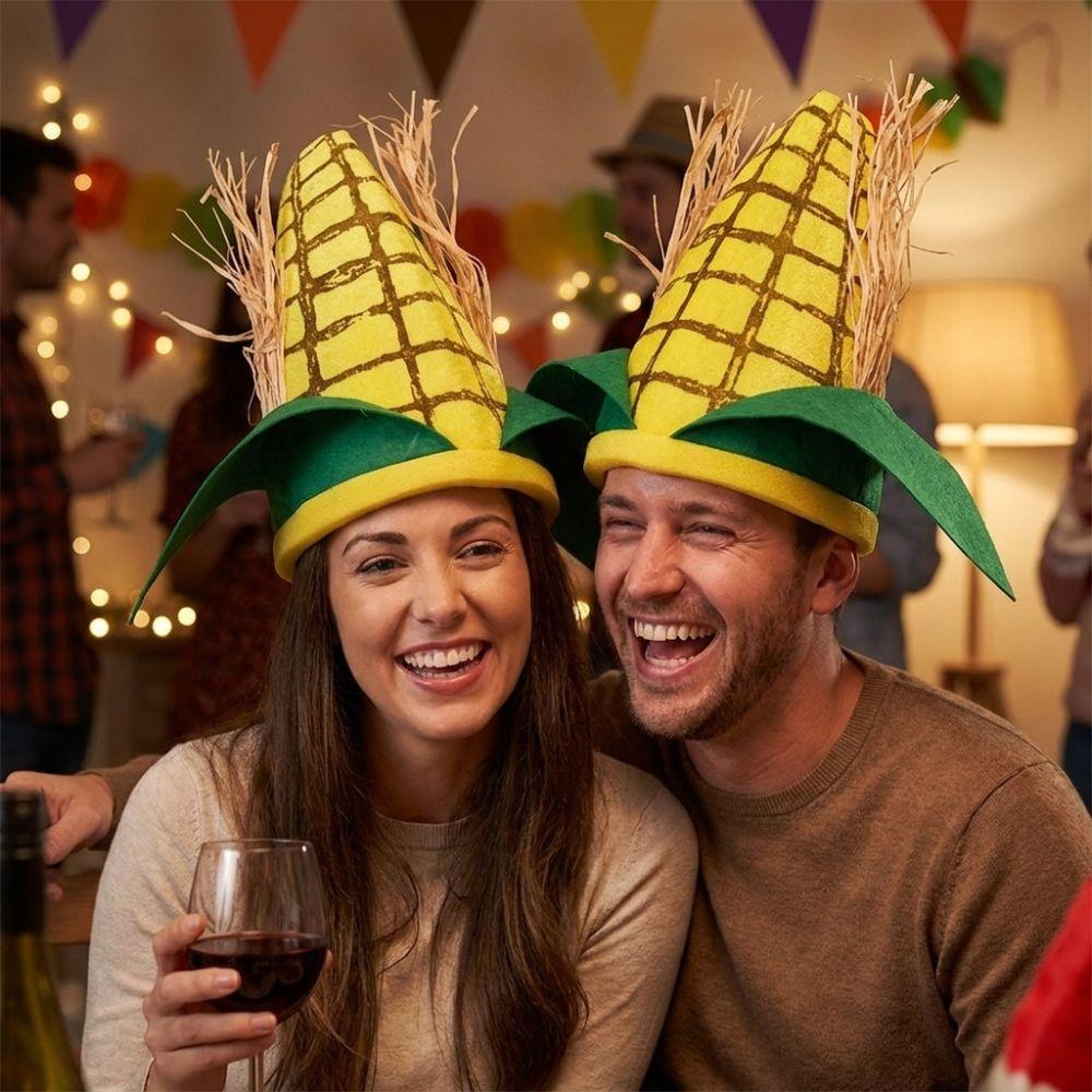 Comfortable Elastic Fit Corn Cob Costume Hat Breathable Lining Quirky Cosplay Cap Cosplay Event