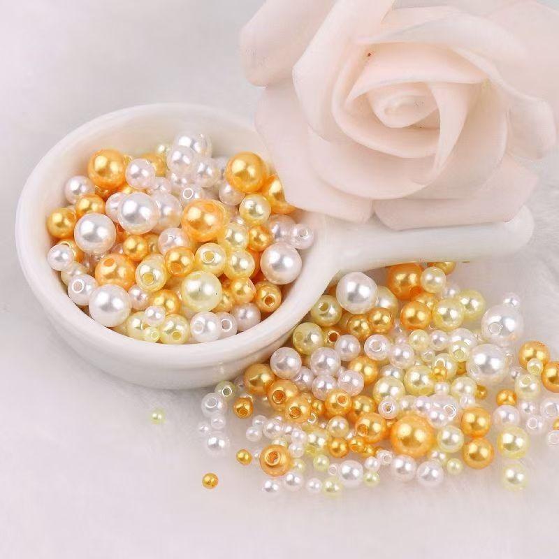 Высококачественная перфорированная разноцветная имитация жемчуга ABC, своими руками, платье из бисера, серьги, браслет, ожерелье с россыпью бусин