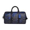 New Venturer Cow Leather Travel Bag, Shoulder Bag, Crossbody Bag, Handbag Medium Men's Black & Blue CC025-QBTKG