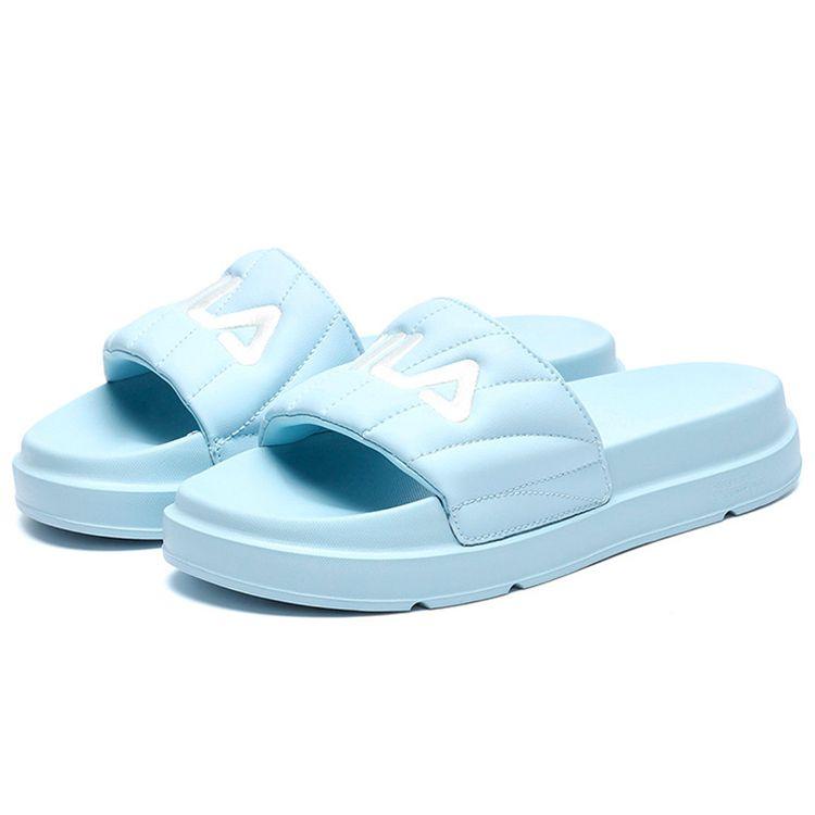 Fila Drifter Удобные Универсальные Шлепанцы с Кожаной Нашивкой Женские сандалии Травянисто-Голубые F12W226504FOM