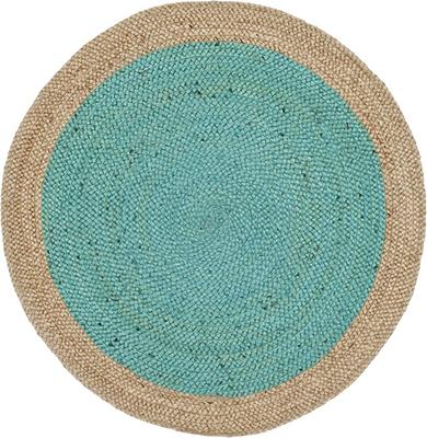 Круглая коллекция бирюзового натурального волокна Round Aqua NF801A Плетеный джутовый коврик ручной работы в стиле бохо