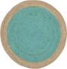 Круглая коллекция бирюзового натурального волокна Round Aqua NF801A Плетеный джутовый коврик ручной работы в стиле бохо