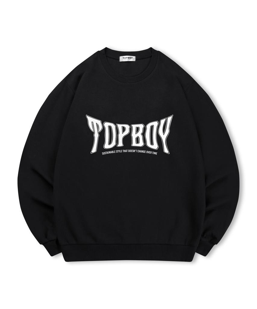 TOPBOY [Без начеса или с начесом] Широкая толстовка с принтом (Тип А)