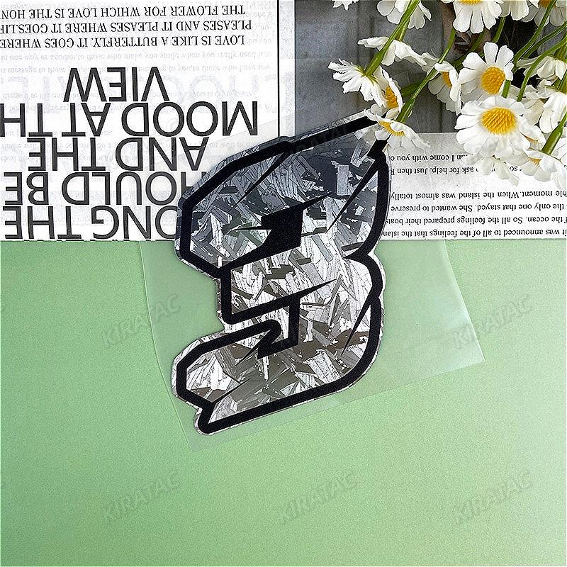 1PC Silver Carbon Fiber Motorcycle Number Stickers Waterproof Universal Vinyl Decals for BMW KTM YAMAHA Kawasaki Suzuki Honda