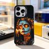 Мертвый Мексиканский Череп Катрина Для iPhone 11,12,13,14,15,16,17,Pro,Max,Plus,E,Air,Mini Чехол Для Телефона IMD Матовый Черный