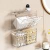 Storage Storage Holder Box Wall-Mounted Swab Cotton Pad Transparent Self-Adhesive Bathroom Organizer Home